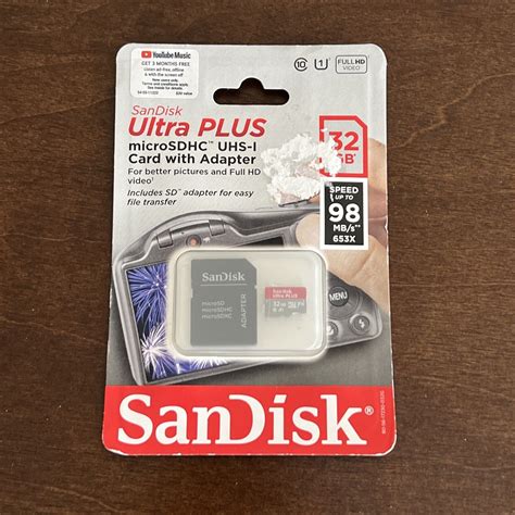 New Sandisk 32gb Ultra Plus Microsdhc Uhs 1 Card With Adapter Ebay