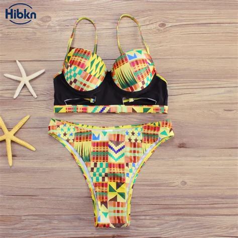 Women Swimsuit High Waist Print Africa Swimwear Women Sexy New Biquini Beach Sport Suit Push Up