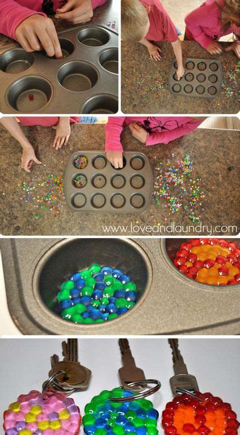 How To Make Melted Bead Keychains Kids Diy Craft Ideas Diy Crafts
