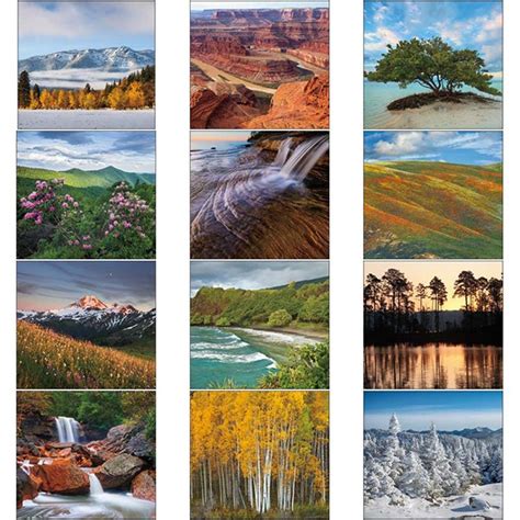 12 Month Mini Calendar Landscapes Of America Custom Calendars