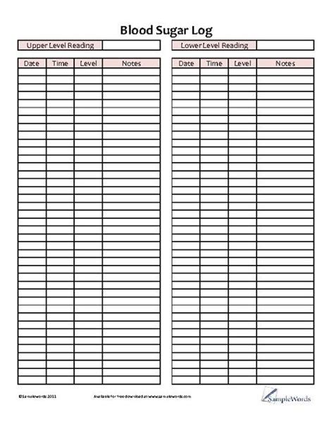 Fasting Glucose Level 91 Solution Printable Blood Sugar Log Template