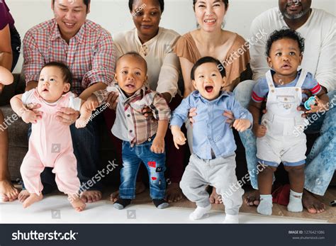 Diverse Babies Their Parents Stock Photo 1276421086 Shutterstock