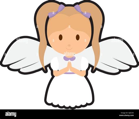 Girl Kid Angel Cartoon Icon Stock Vector Image And Art Alamy