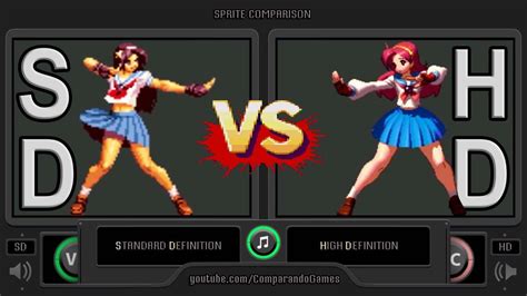 Sprite Comparison Of The King Of Fighters Sd Vs Hd Side By Side