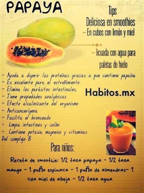 Beneficios De La Papaya Comer Sano Pinterest Smoothie And Healthiest Foods