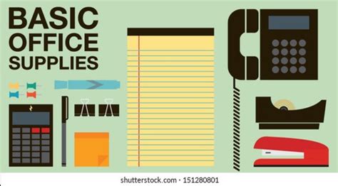 Basic Office Supplies Stock Vector Royalty Free 151280801 Shutterstock