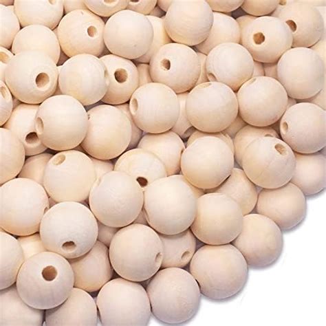 100pcs Wooden Beads 20mm Natural Round Wood Bead Unfinished Craft Loose