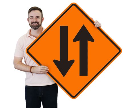 Two Way Traffic Signs Divided Highway