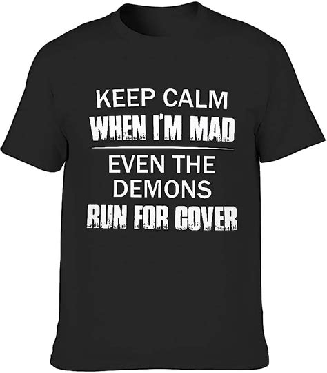 Keep Calm When Im Mad T Shirts For Men Humor Sarcasm Tee Black L Clothing