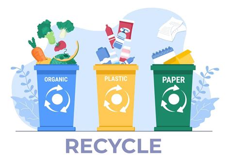 Recycle Process With Trash Organic Paper Or Plastic To Protect The