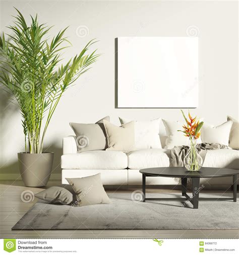 contemporary living room  mock  poster stock photo image  mockup roses