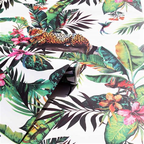 Arthouse Animal Jungle White Multi Wallpaper | Wilko
