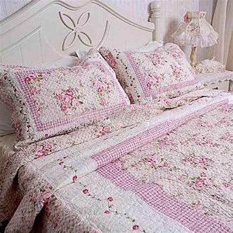 Shabby Pink Rose Quilt Bedding Shabby Chic Duvet Cover Romantic Bedroom Decor Shabby Chic Quilts