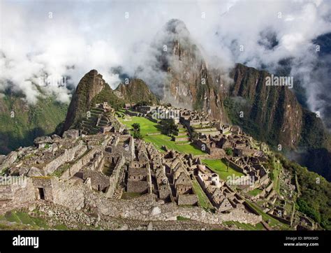 Peru The World Famous Inca Ruins At Machu Picchu At An Altitude Of