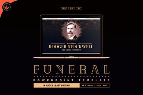 Art Deco Funeral Powerpoint Template Graphic By Seraphimchris
