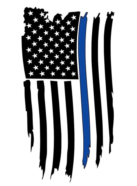 Distressedweathered Thin Blue Line Flag Decal Etsy
