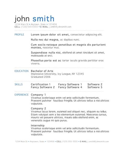 Resume Template Word Download Free Resume Template For Microsoft Word