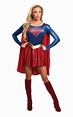 Ladies Supergirl Costume Halloween Superhero Fancy Dress Womens Adult ...