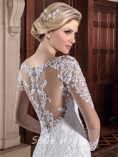 With photo ops around every corner, elevate photography captured moments. Mermaid Illusion Neckline See Through Back Lace Wedding ...