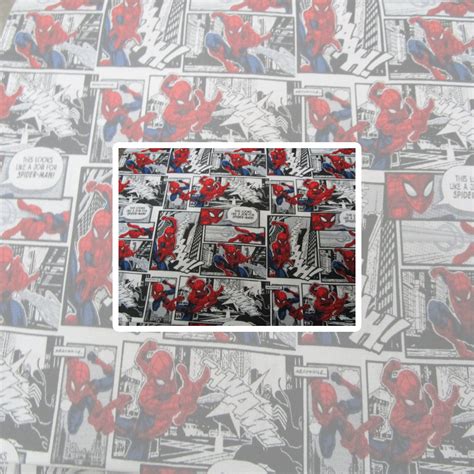 Spiderman Fabric Spider Man Spidey Marvel Comic Strip Etsy Marvel Spiderman Comic Printing