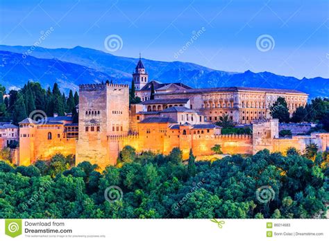 Alhambra Granada Spain Stock Image Image Of Mountain 86014683