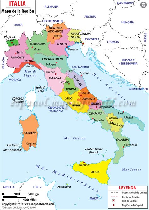 Mapa De Italia Por Regiones Regiones De Italia