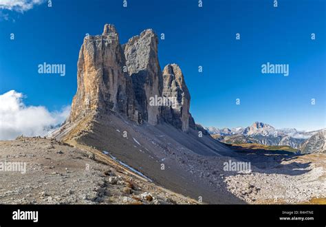 Three Peaks North Side Dolomites South Tyrol Stock Photo Alamy