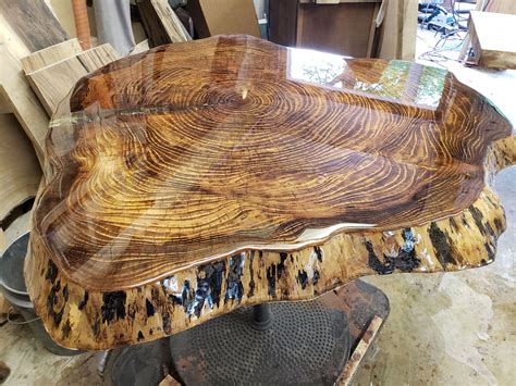 Shop wayfair for the best epoxy resin coffee table. Natural Edge Desktop - Patina Copper Inlays with Epoxy ...