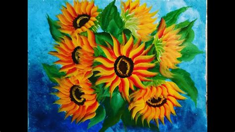 Easy Sunflower Painting Tutorial For Beginnersfree Easy Acrylic