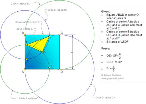 Math Education Geometry Problem 1082 Square Circle Center Radius