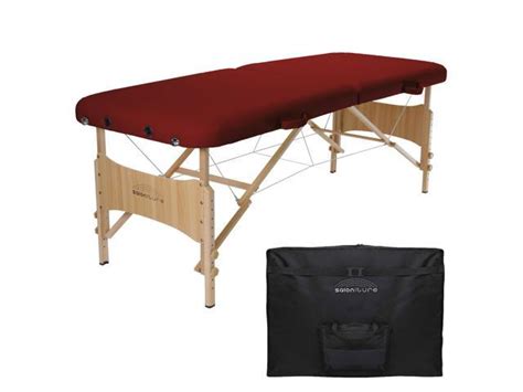Saloniture Basic Portable Folding Massage Table Burgundy