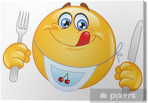 Jetzt müssen die kleinen leckereien nur noch frittiert werden: Leinwandbild Hungry Emoticon • Pixers® - Wir leben, um zu ...