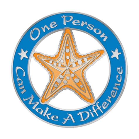 One Person Can Make A Difference Round Starfish Lapel Pin