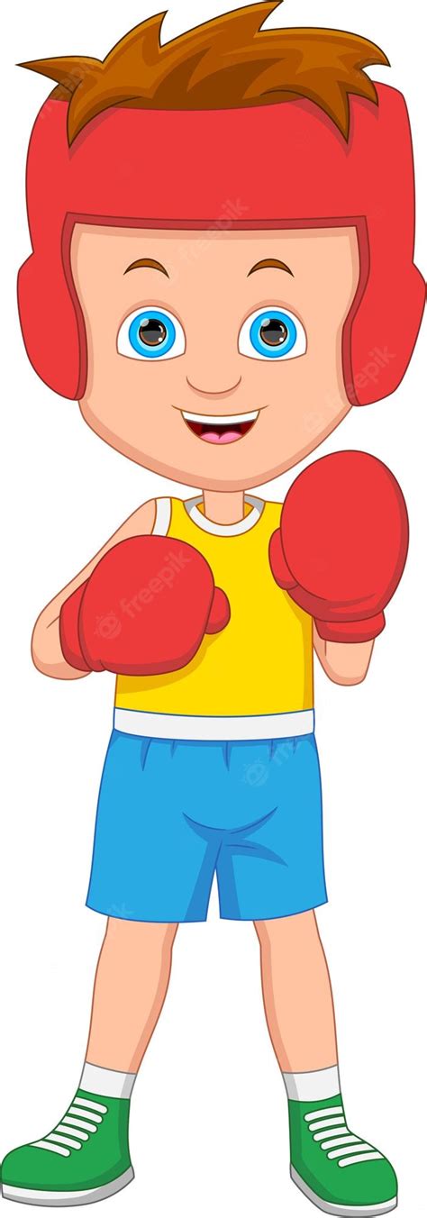 Premium Vector Cute Boy Boxing Cartoon