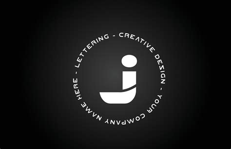 Circle J Black And White Alphabet Letter Logo Icon Design Creative