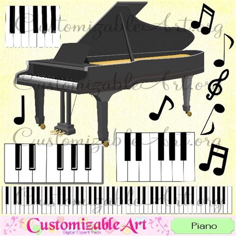 Piano Clipart Digital Pianos Clip Art Keyboards Musical Keys Notes