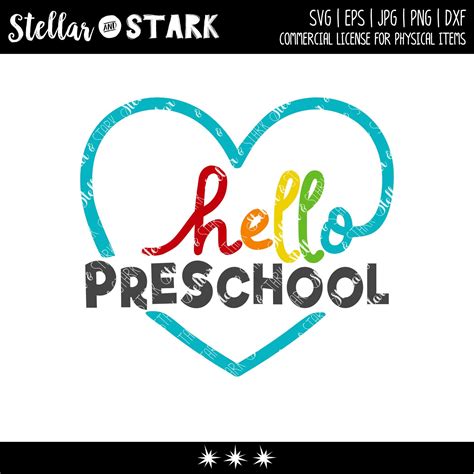 Hello Preschool Svg School Svg Back To School Svg Heart Etsy In 2020