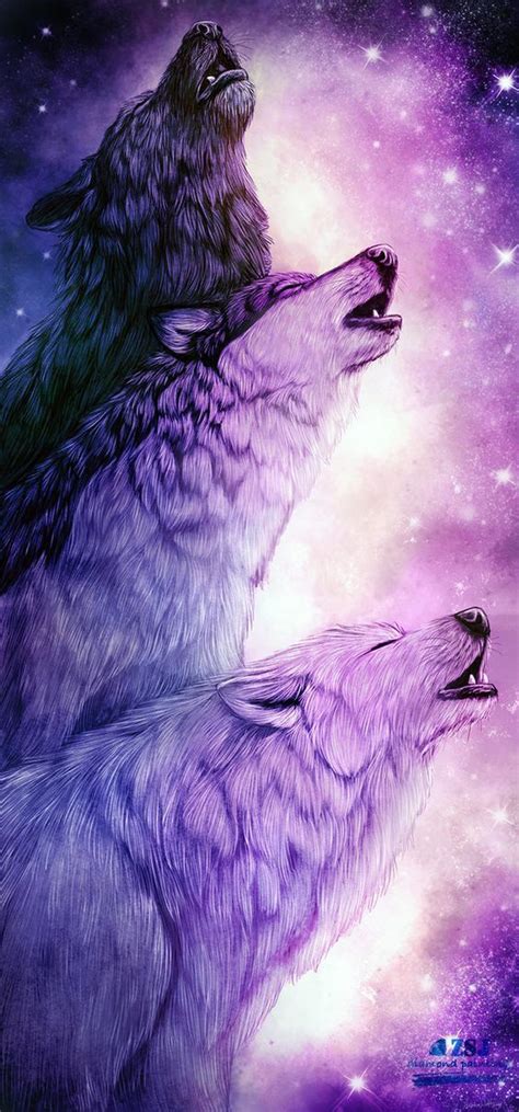Purple Wolves Wolf Wallpaper Wolf Dog Wolf Painting