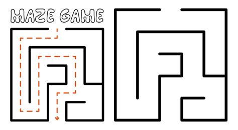 Maze Game For Kids Simple Maze Puzzle With Solution 8721282 Vector Art