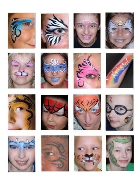 Printable Easy Face Painting Templates