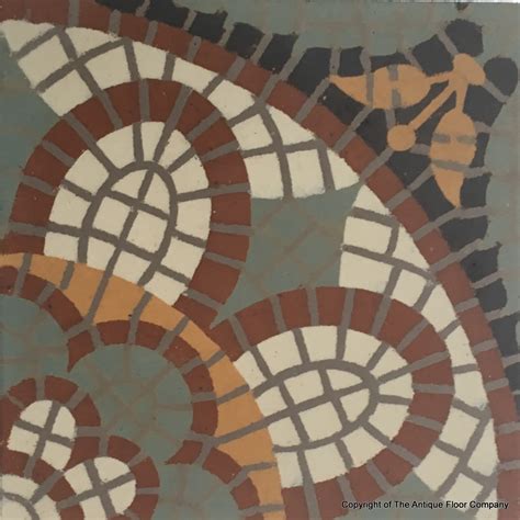 Small Antique Ceramic Mosaic Themed Floor C1920 The Antique Floor
