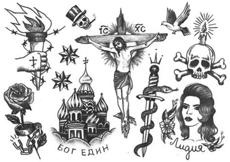 Russian Criminal Tattoos Prisoner Set 11 Tattoos Tattooicon