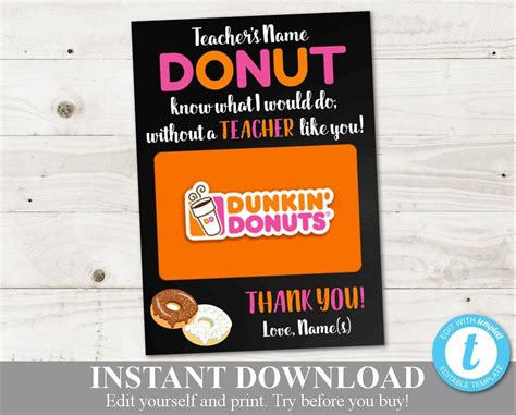 Dunkin donuts coupons and promo codes for february 2021 are updated and verified. INSTANT DOWNLOAD Editable 5x7 Donut Know What I Would Do ...