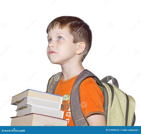 A Boy With Books Stock Photo Image Of Education Homework 21993610