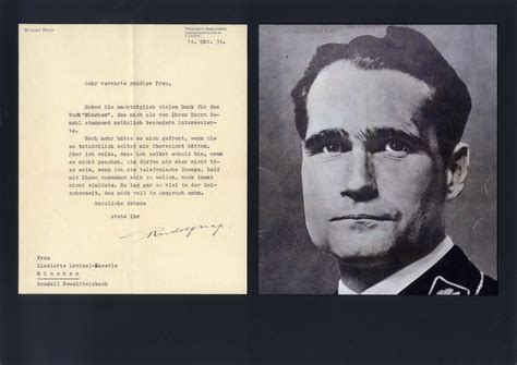Rudolf Hess Autograph Signed Letters By Rudolf Hess Autograph Signed
