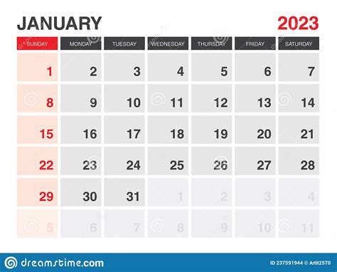 January 2023 Calendar Printable Calendar 2023 Planner 2023 Design
