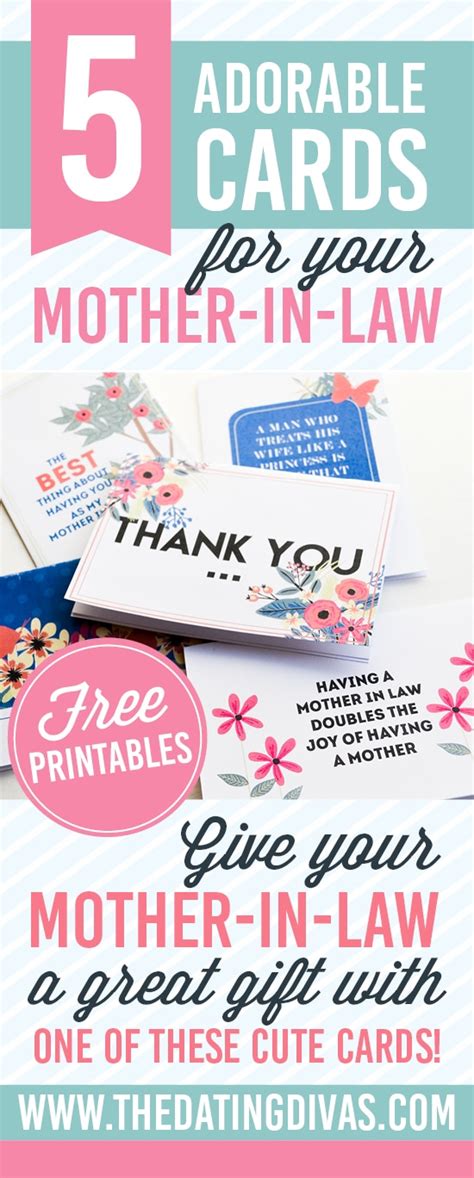 You get to reap the rewards of her lifetime of hard work, so thank her (with the help of a literary. 5 Cute Cards for Your Mother-in-Law
