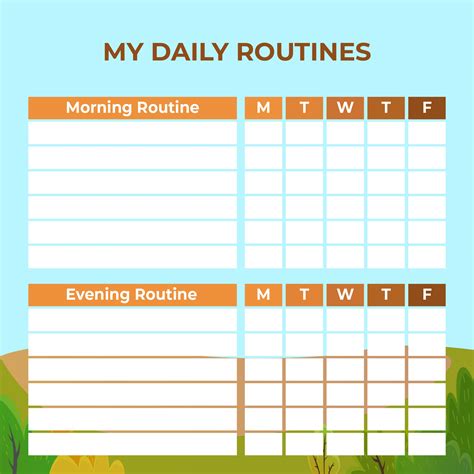 Free Printable Daily Routine Schedules Submited Image