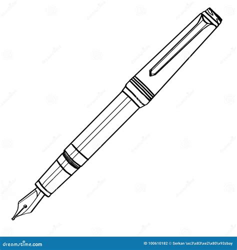 Pen Illustration Cartoon Drawing Coloring Stock Vector Illustration