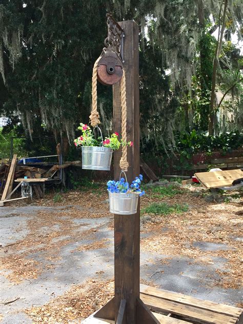 Antique Pulley With Hanging Planters Antique Decor Hanging Planters